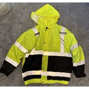 XXL Utility Pro Teflon Reflective Bomber Jacket Coat Construction Safety